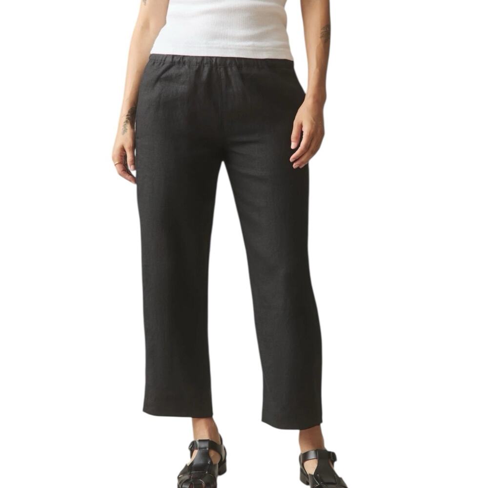 NWOT American Giant Easy Summer Uniform 100% Linen Pants Womens Medium Black